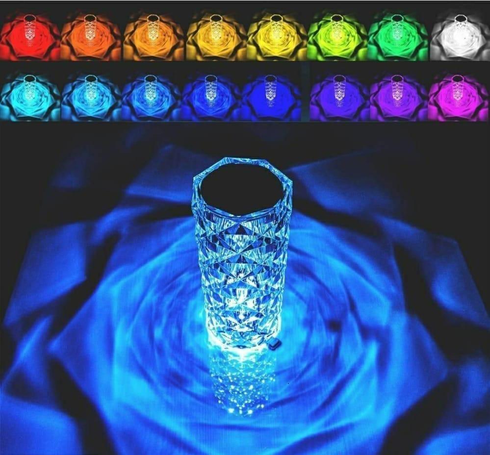 💎 Crystal RGB Lamp – 16 Color Changing Rose Diamond Light