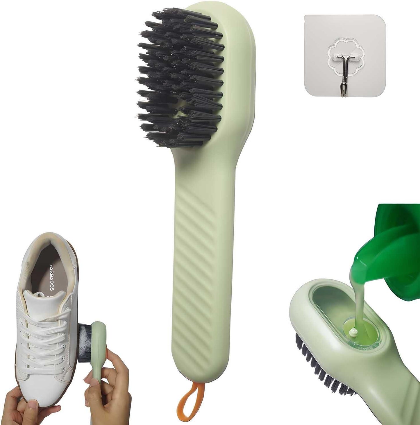 Multifunctional Shoe Cleaning & Polishing Brush – 2-in-1 Soft Bristle Scrubber with Built-in Cleaner for Shoes & Sneakers