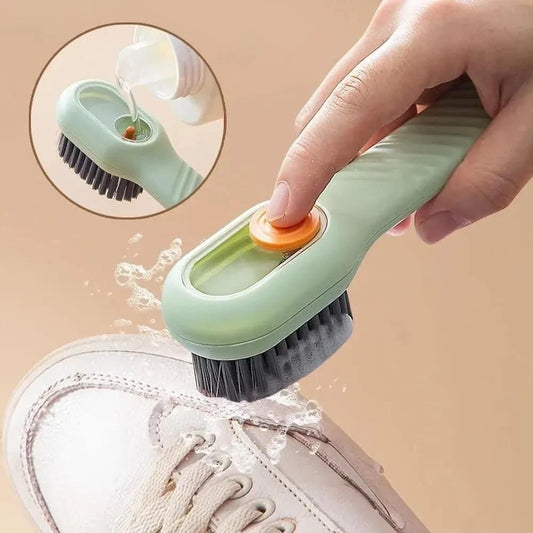 Multifunctional Shoe Cleaning & Polishing Brush – 2-in-1 Soft Bristle Scrubber with Built-in Cleaner for Shoes & Sneakers